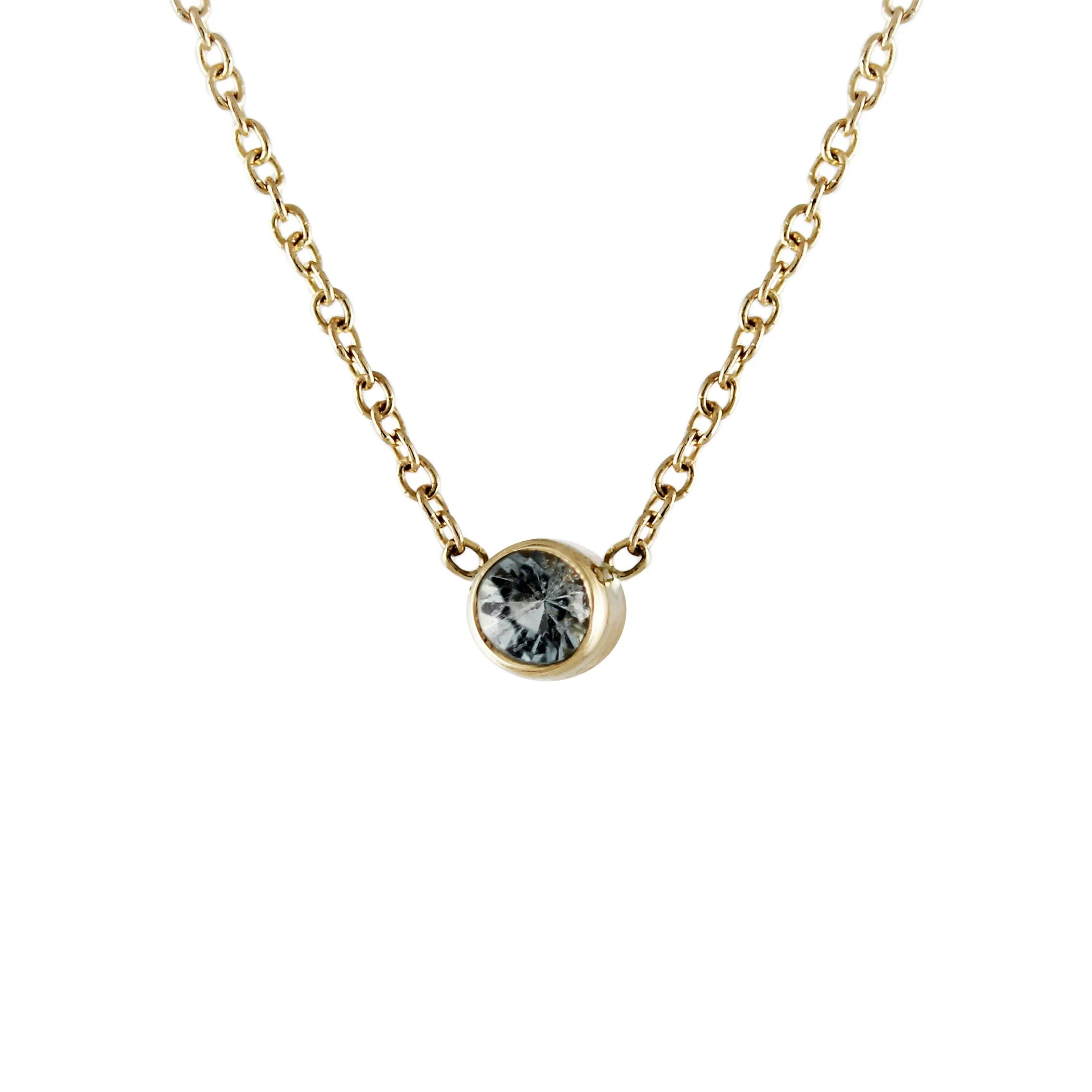 14K AQUAMARINE NECKLACE