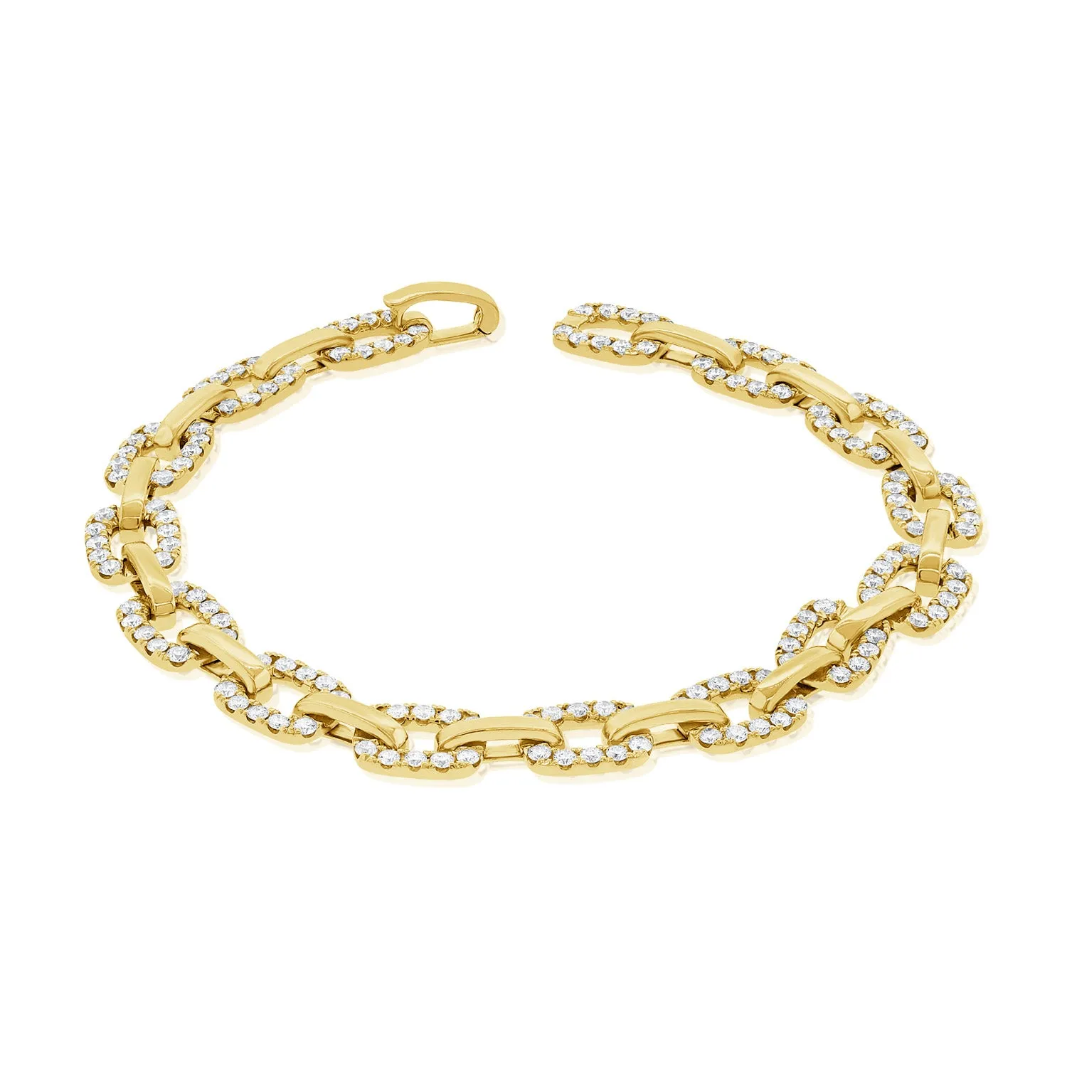 14K Gold & Diamond Link Bracelet- 3.29 ct.