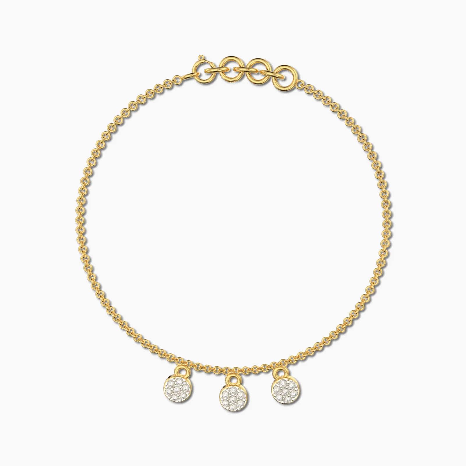 18k Round Charms Diamond Bracelet