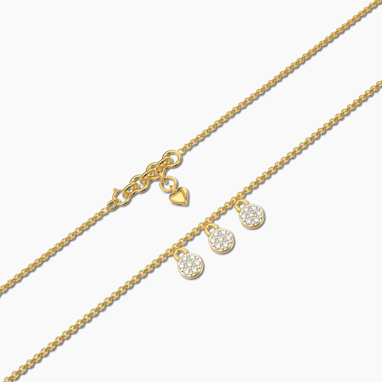 18k Round Charms Diamond Bracelet