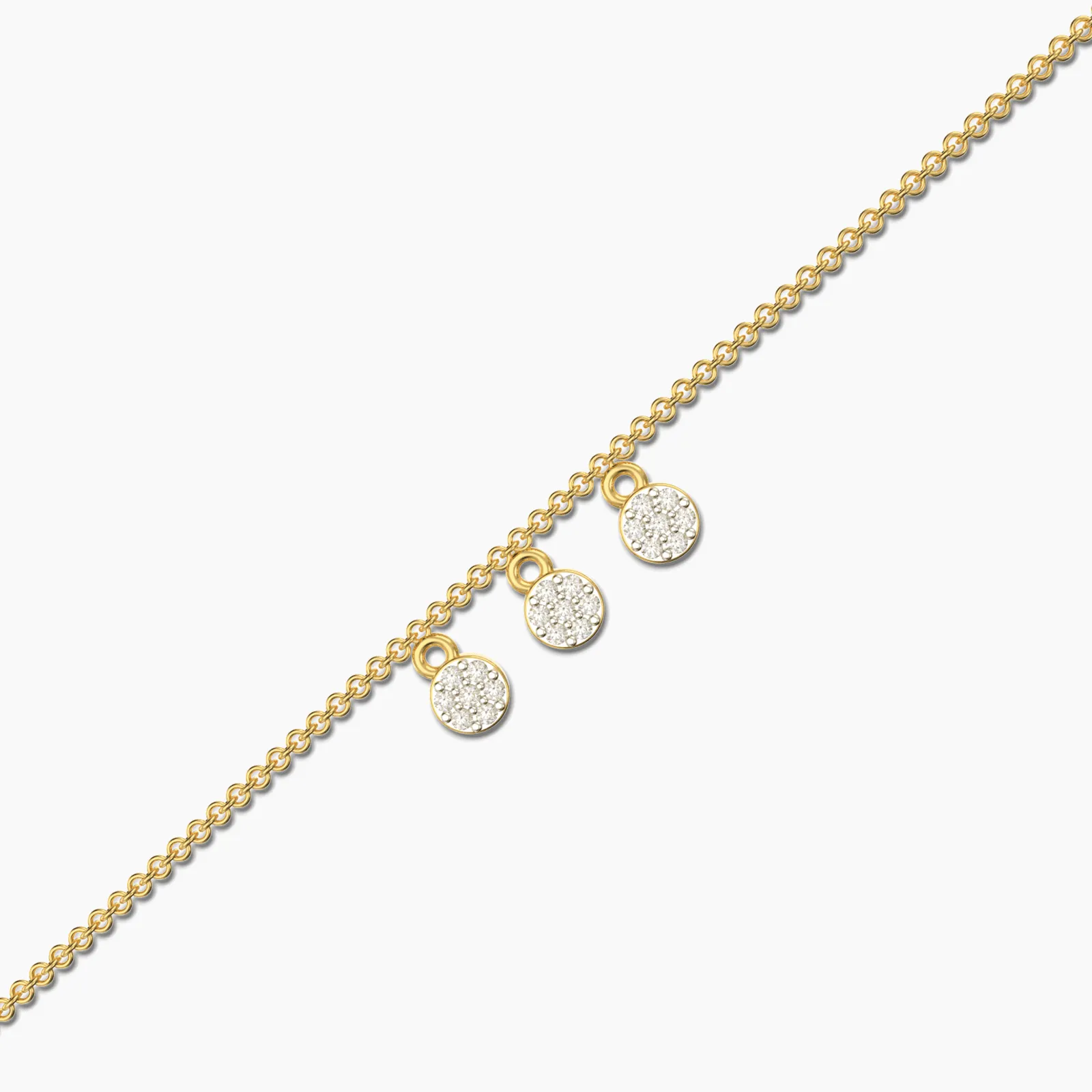 18k Round Charms Diamond Bracelet