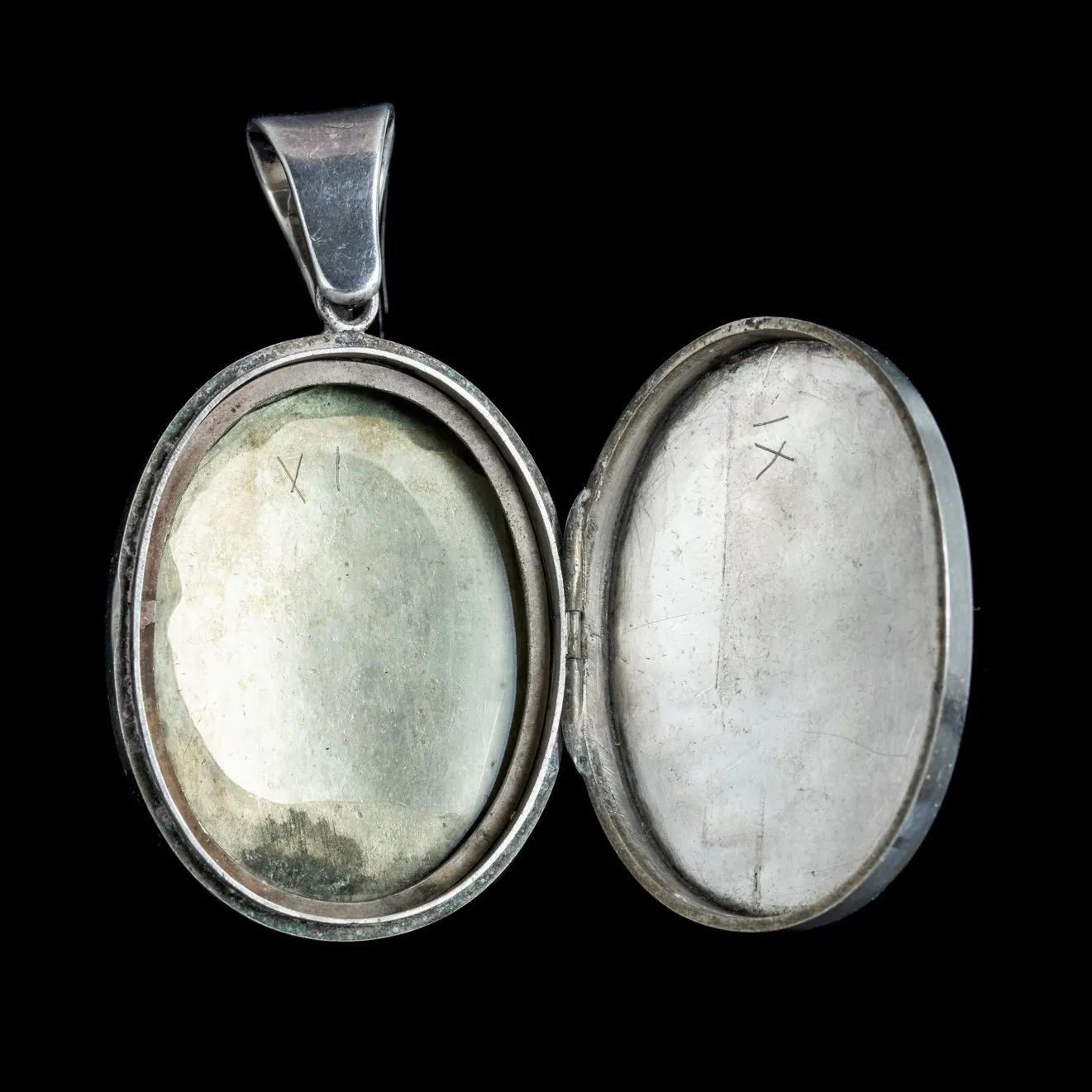 Antique Victorian Floral Locket Sterling Silver Circa 1880