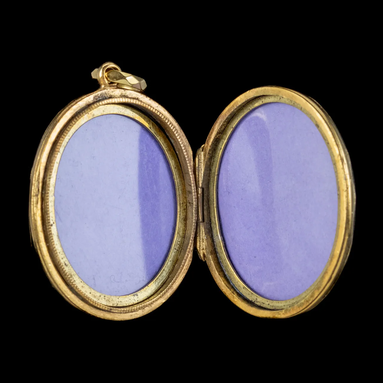Antique Victorian Forget Me Not Locket Gold Back And Front