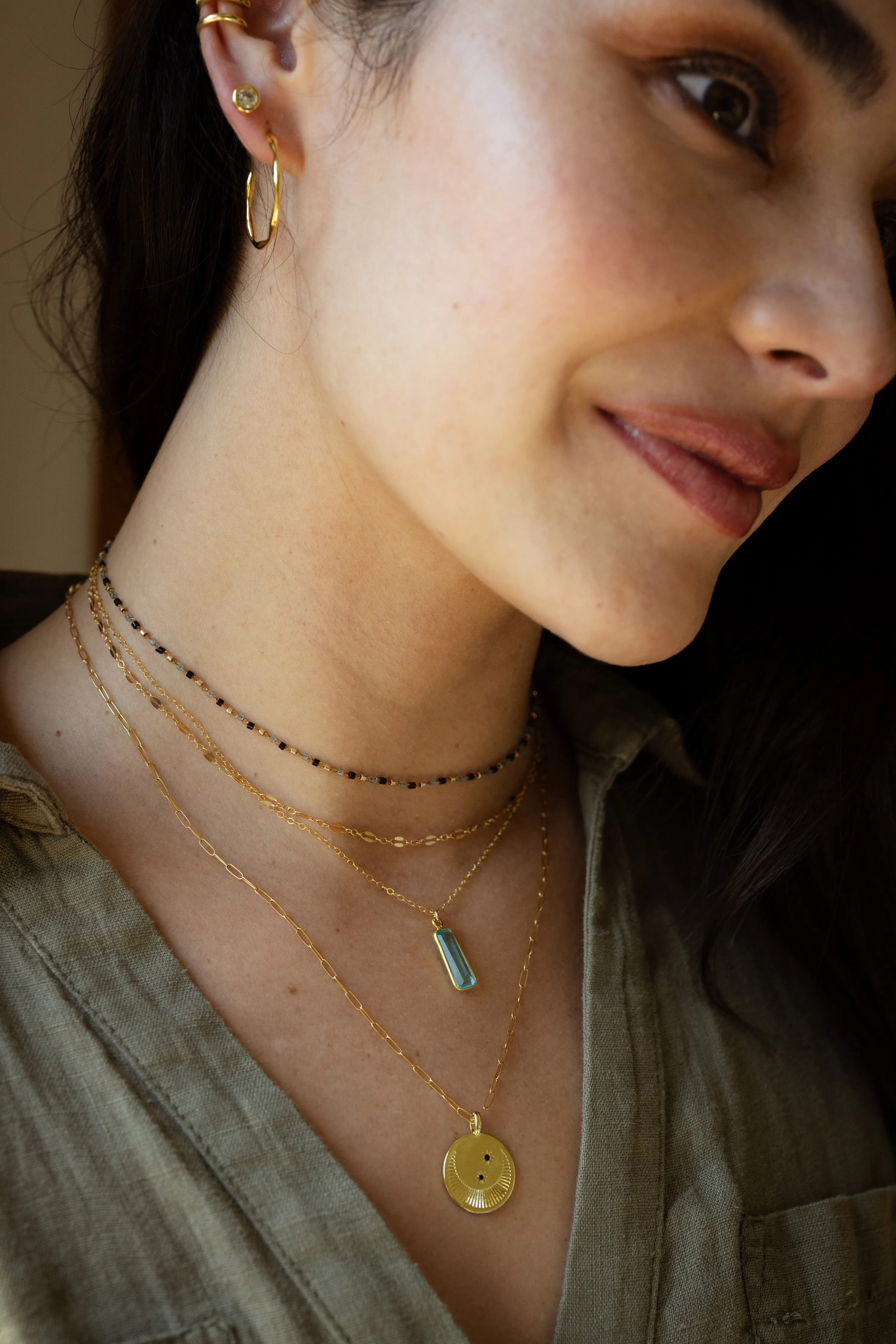 Aquamarine Bar Necklace