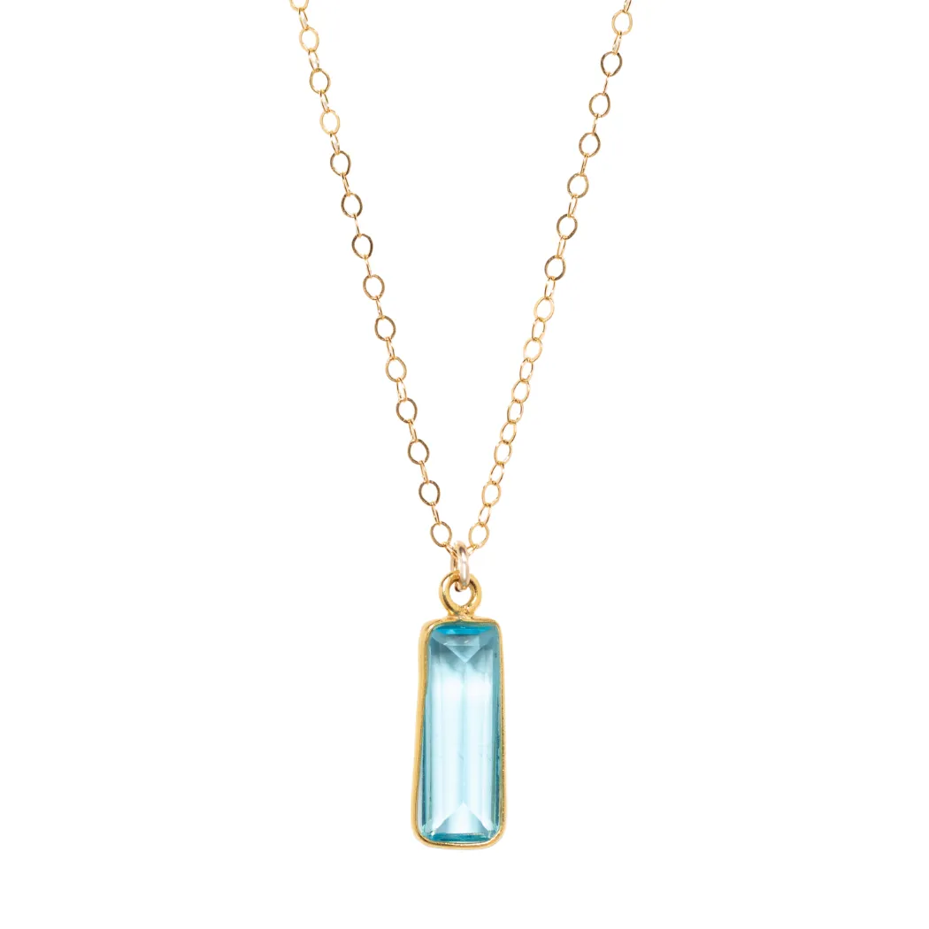 Aquamarine Bar Necklace