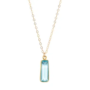 Aquamarine Bar Necklace