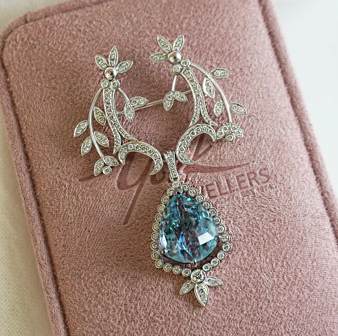 Aquamarine Brooch and Necklace