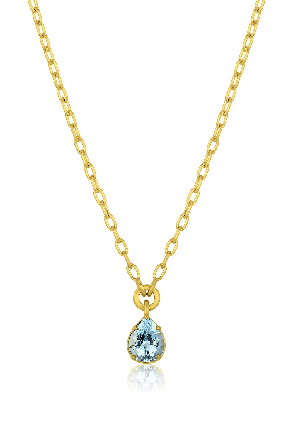 Aquamarine Pear Shape Necklace