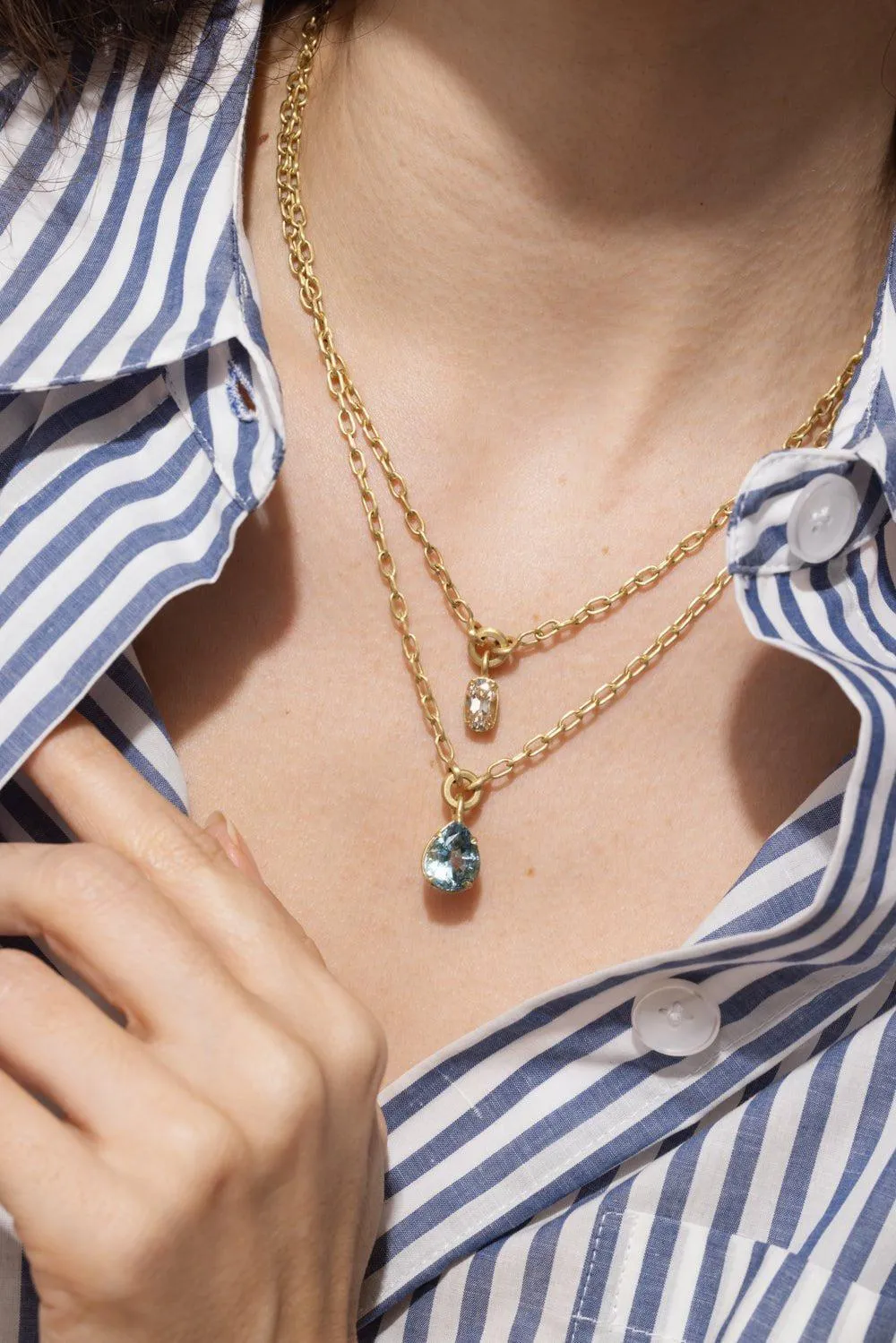 Aquamarine Pear Shape Necklace