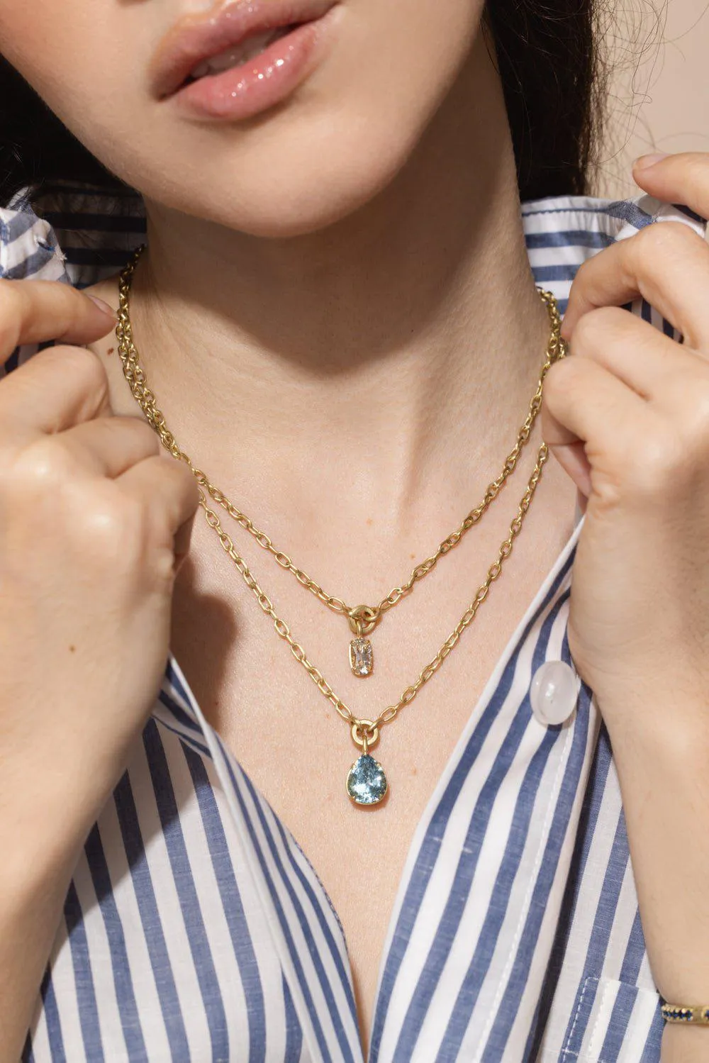 Aquamarine Pear Shape Necklace
