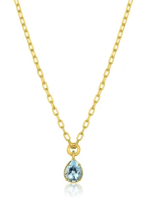 Aquamarine Pear Shape Necklace