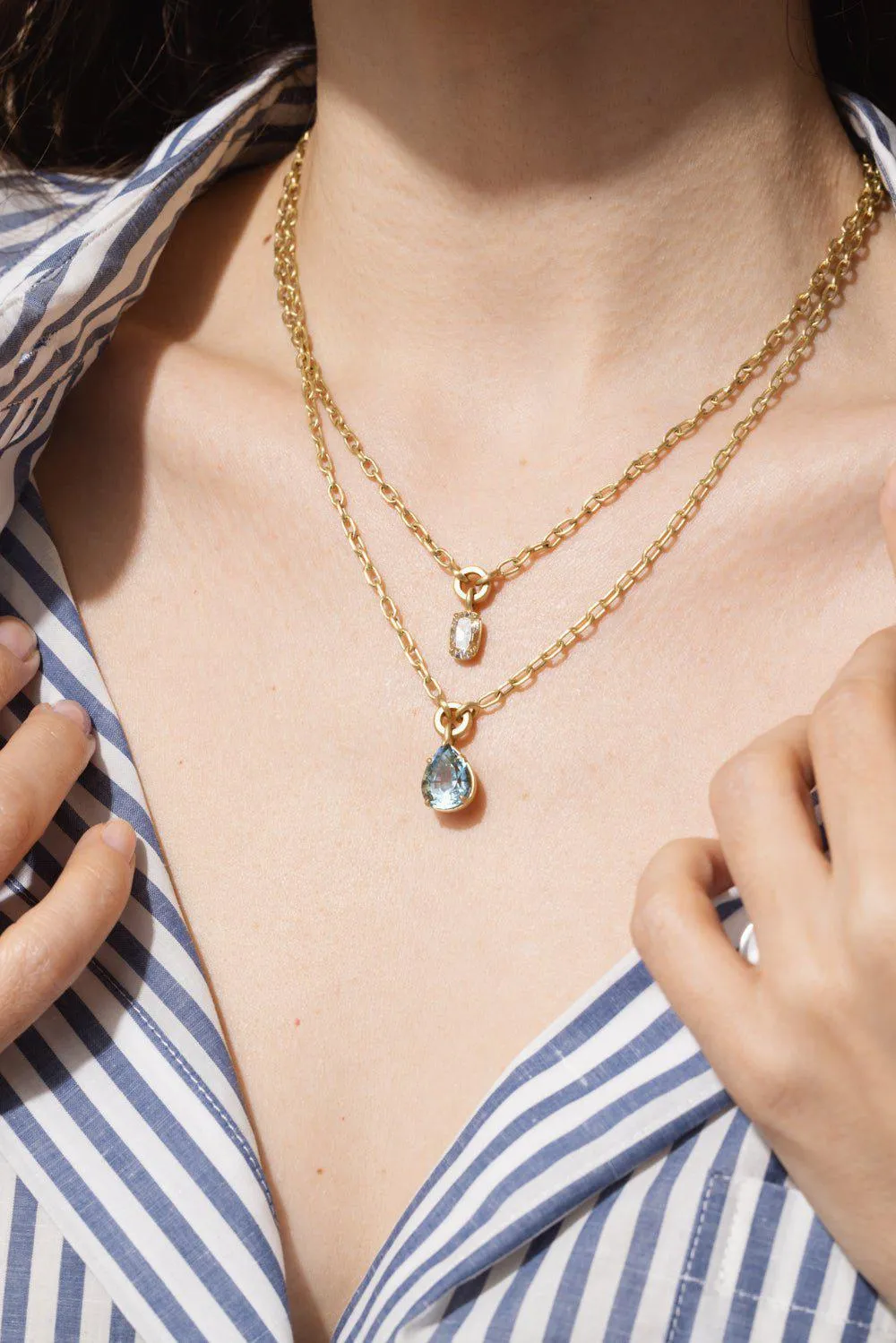 Aquamarine Pear Shape Necklace