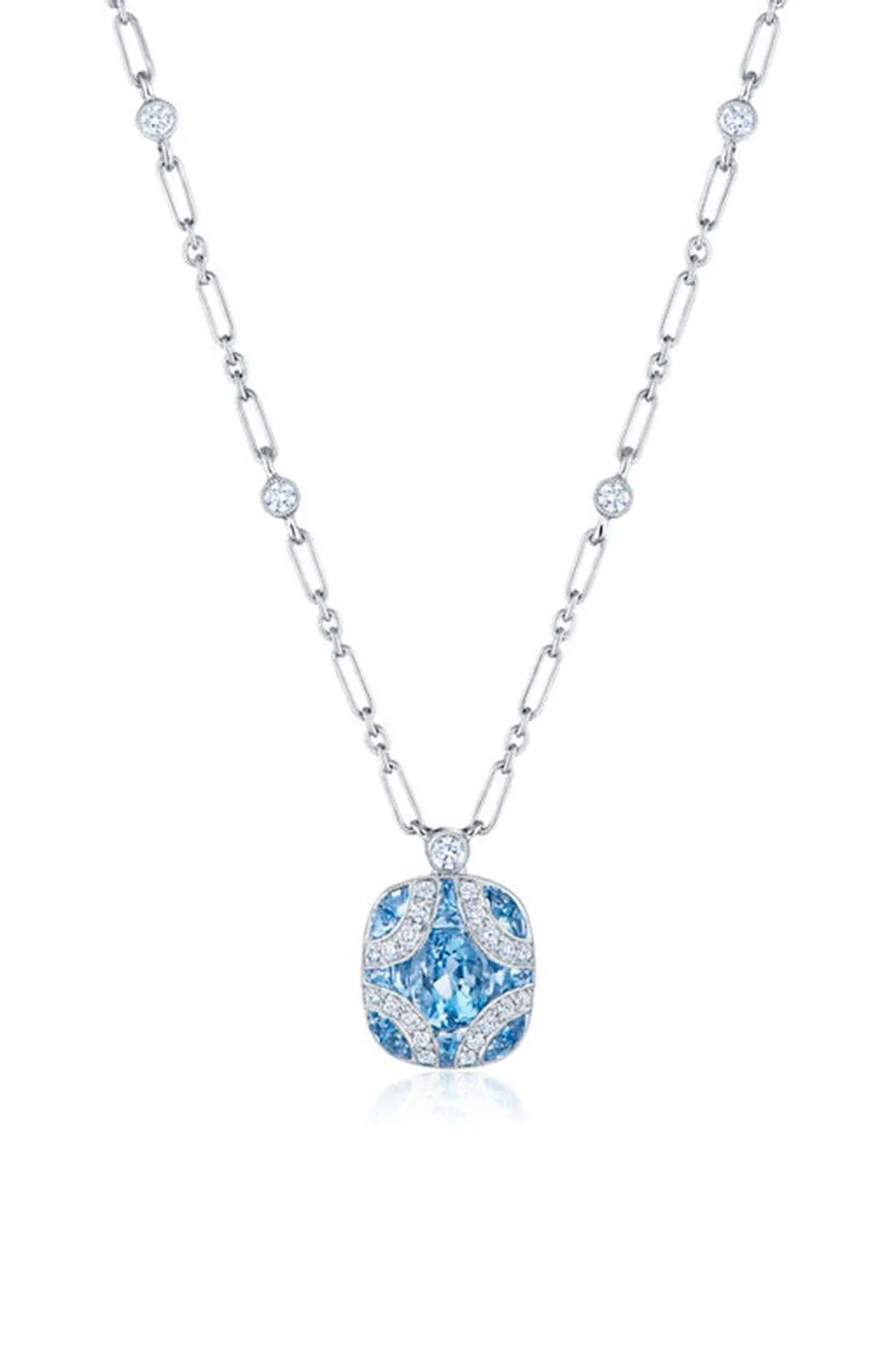Argyle Aquamarine Diamond Pendant Necklace
