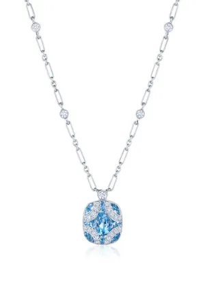 Argyle Aquamarine Diamond Pendant Necklace