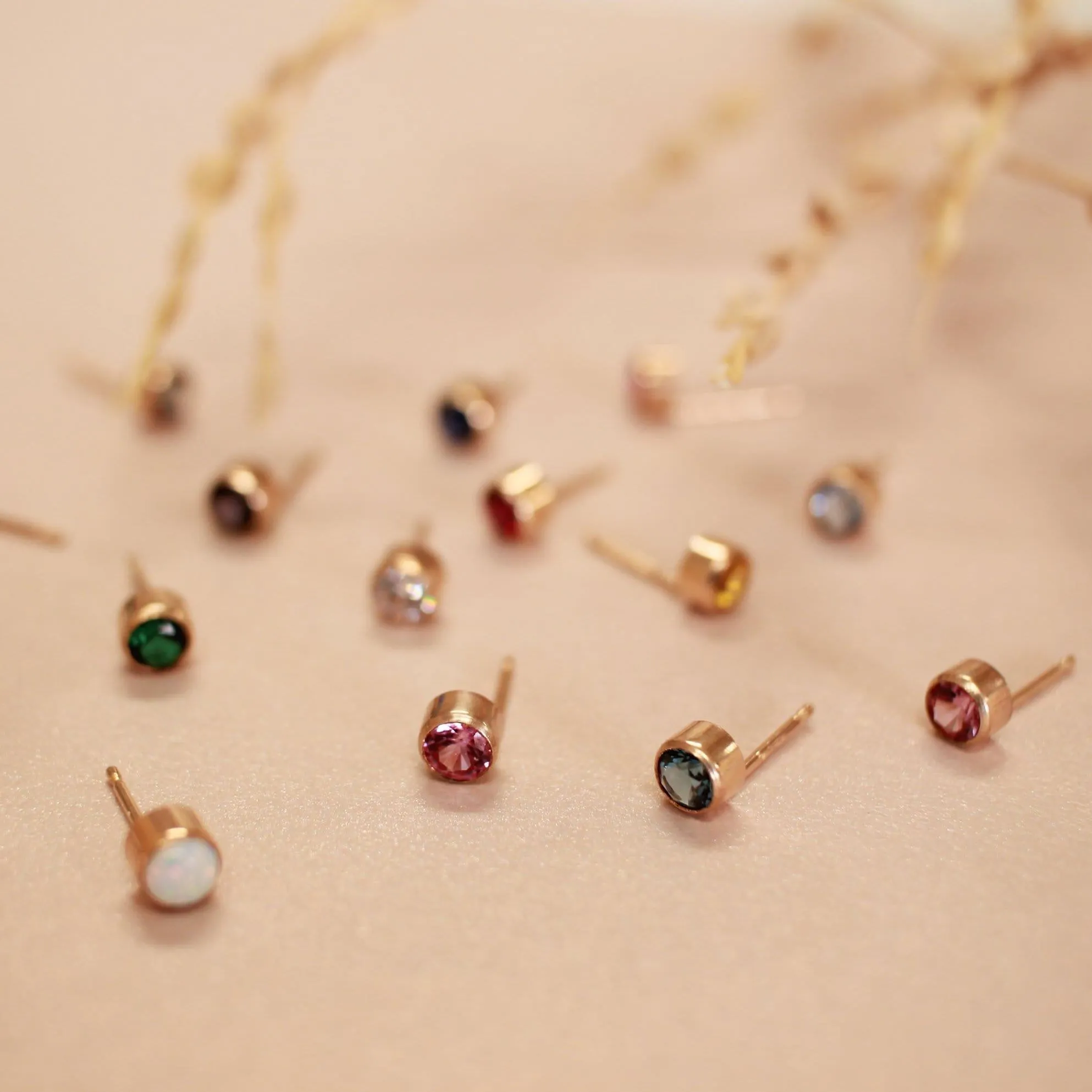 Birthstone Stud Earrings