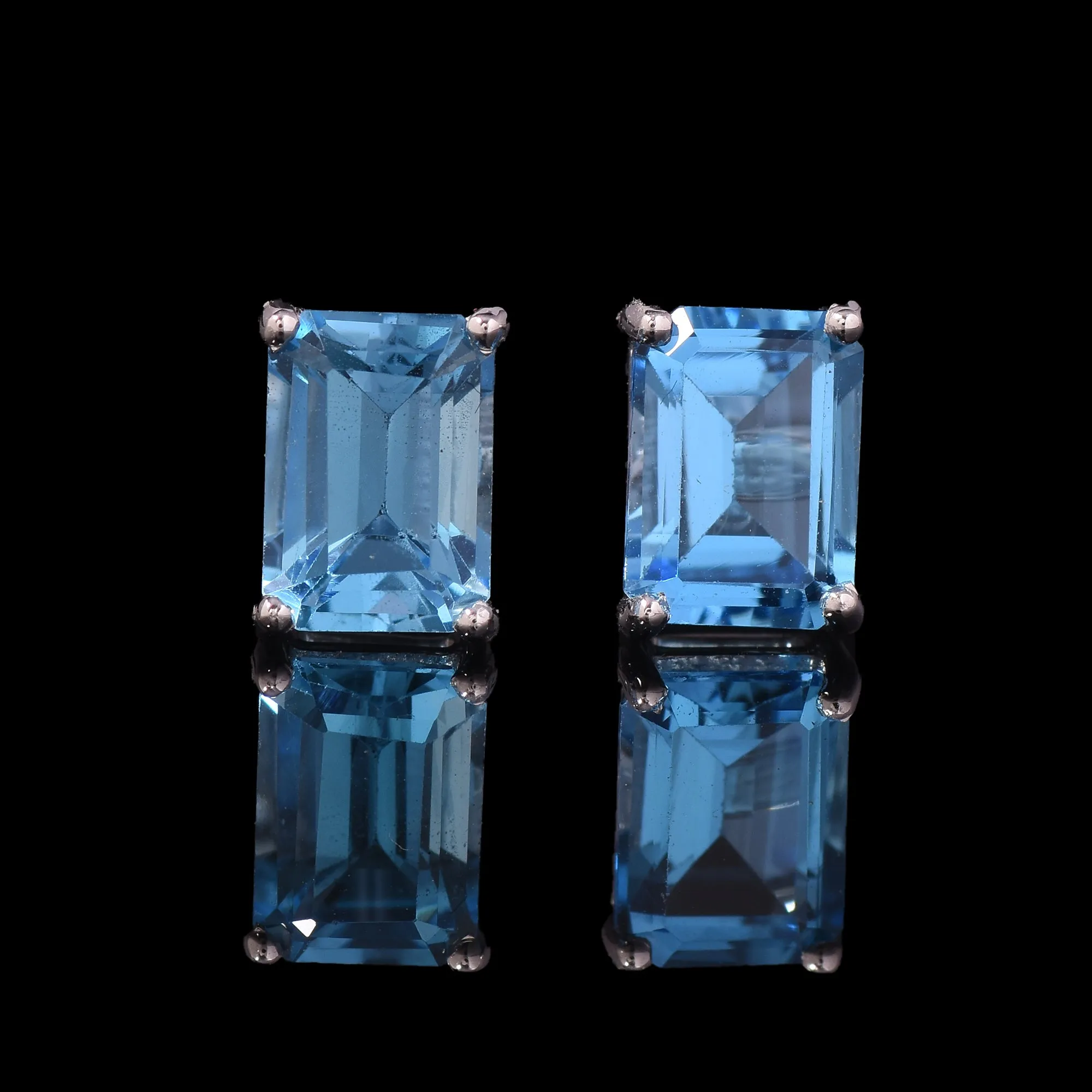 Blue Topaz Studs Earrings