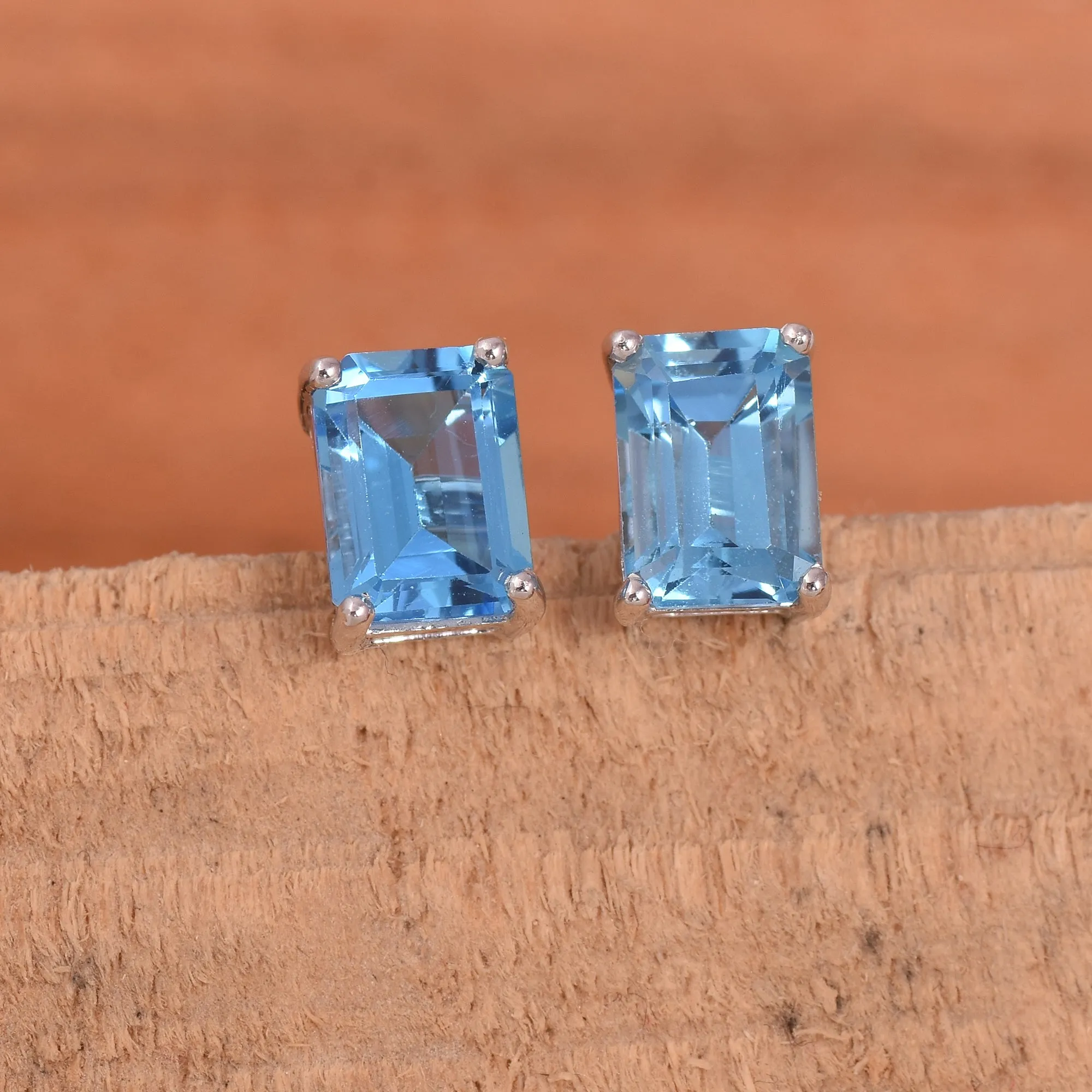 Blue Topaz Studs Earrings