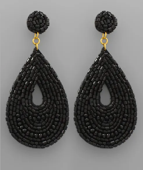 Bold Beaded Teardrop Earrings *Multiple Colors*