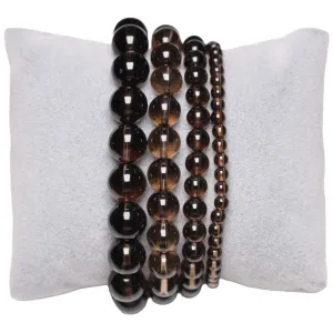 Bracelet quartz fumé taille homme