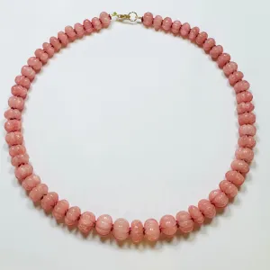 carved pink aquamarine candy necklace