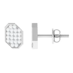 Certified Moissanite Geometric Stud Earrings