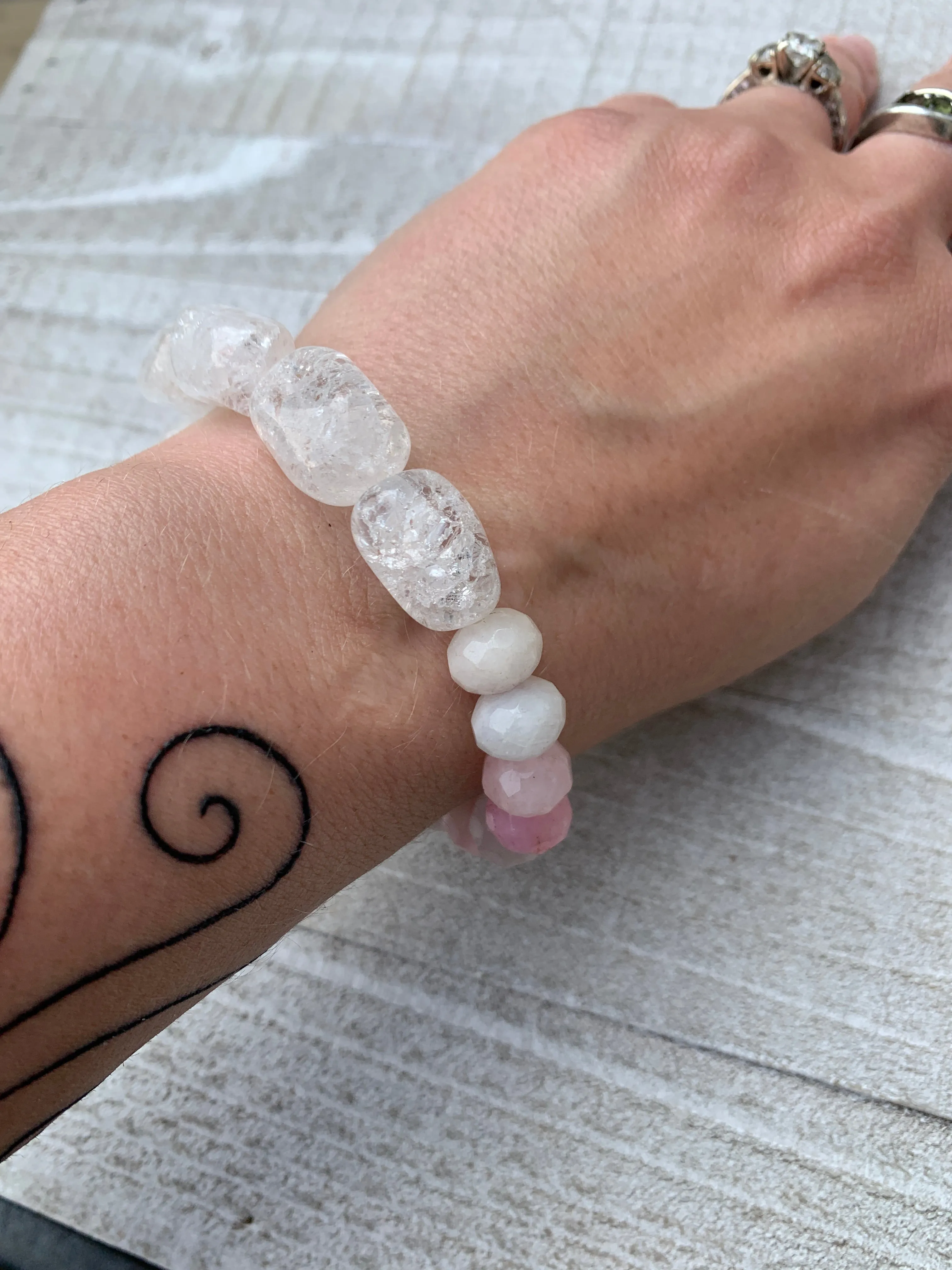 Cracked clear quartz bracelet