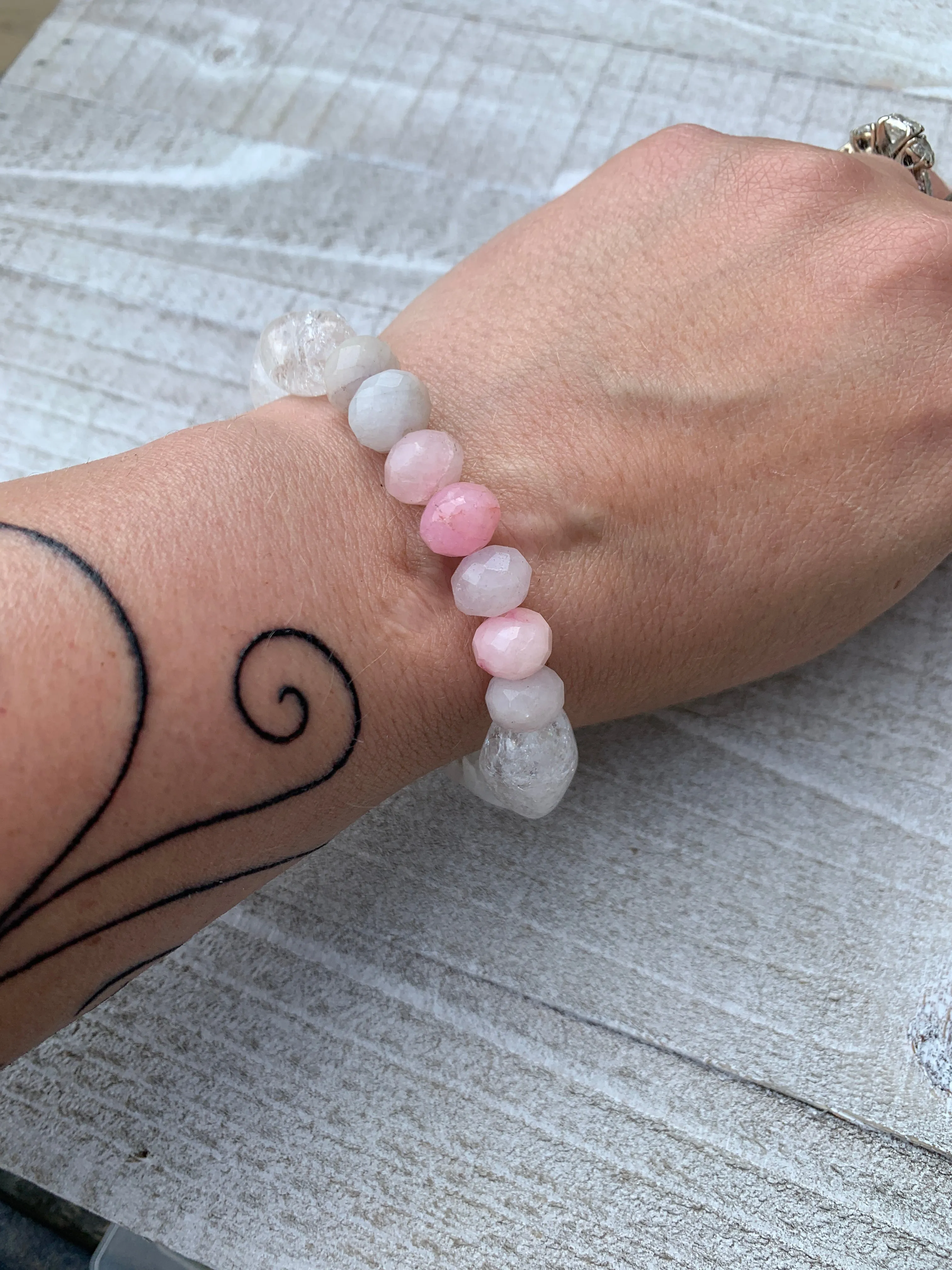 Cracked clear quartz bracelet