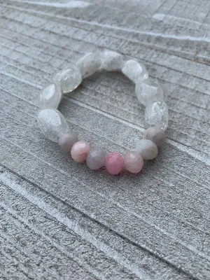 Cracked clear quartz bracelet