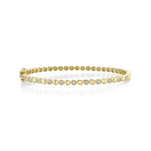 Diamond Bead & Bezel Bangle Bracelet