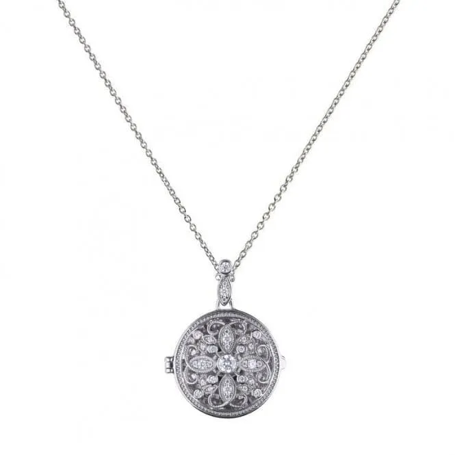 Diamonfire Silver White Zirconia Round Pendant P4613