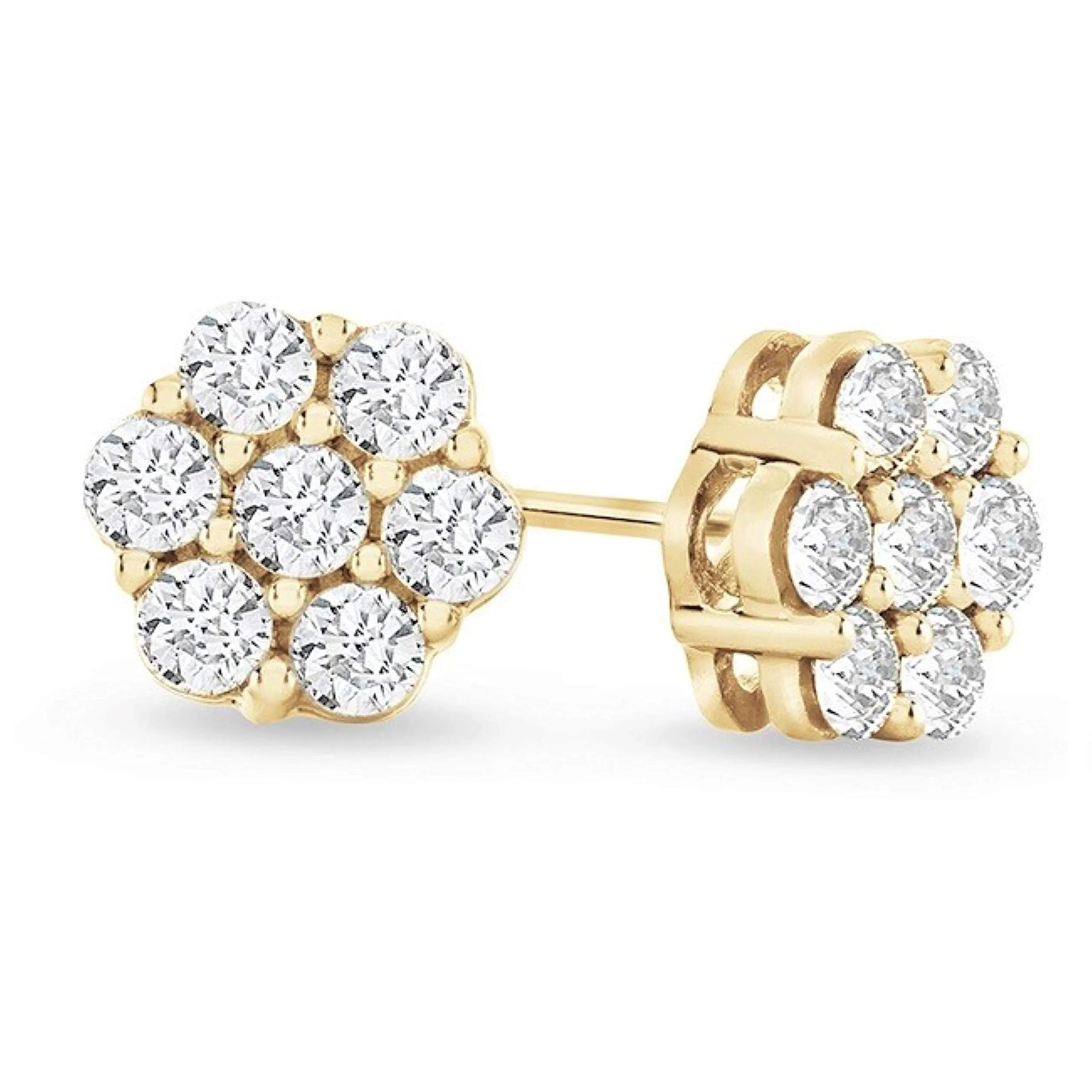Flower CZ Stud Earrings 10MM