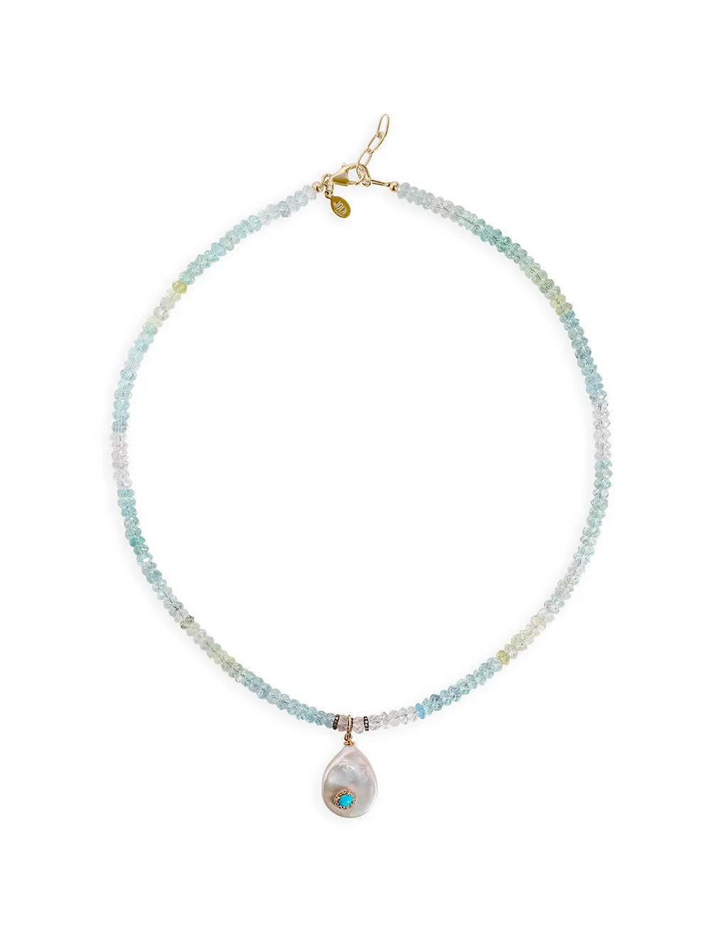 Gemburst Diamond Aquamarine Necklace