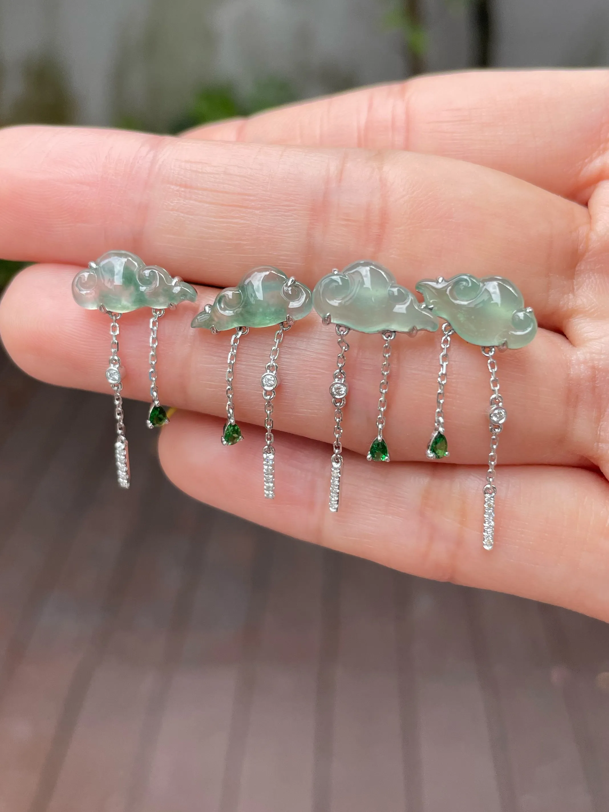 Icy Jade Clouds Earrings (NJE133)