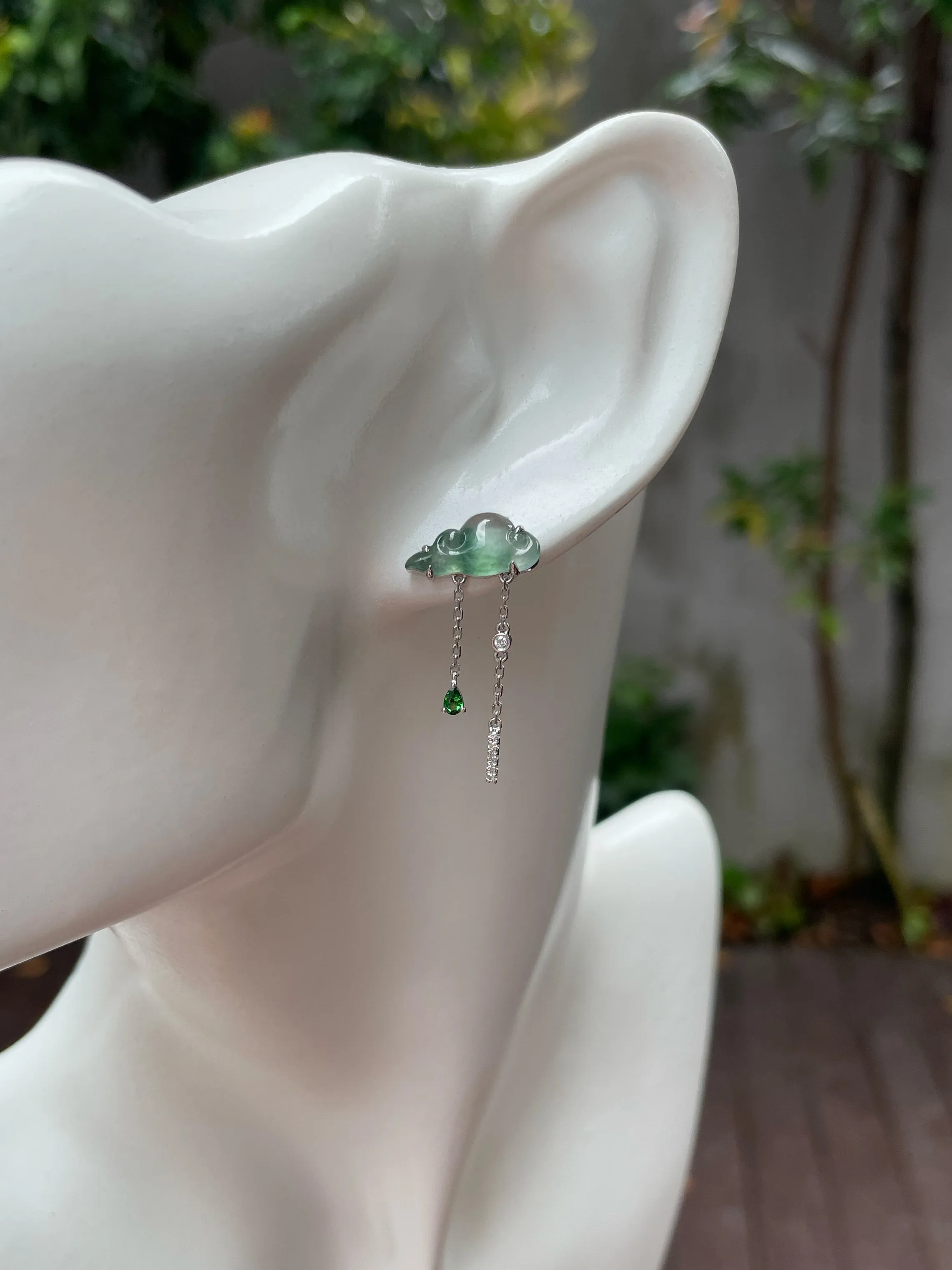 Icy Jade Clouds Earrings (NJE133)