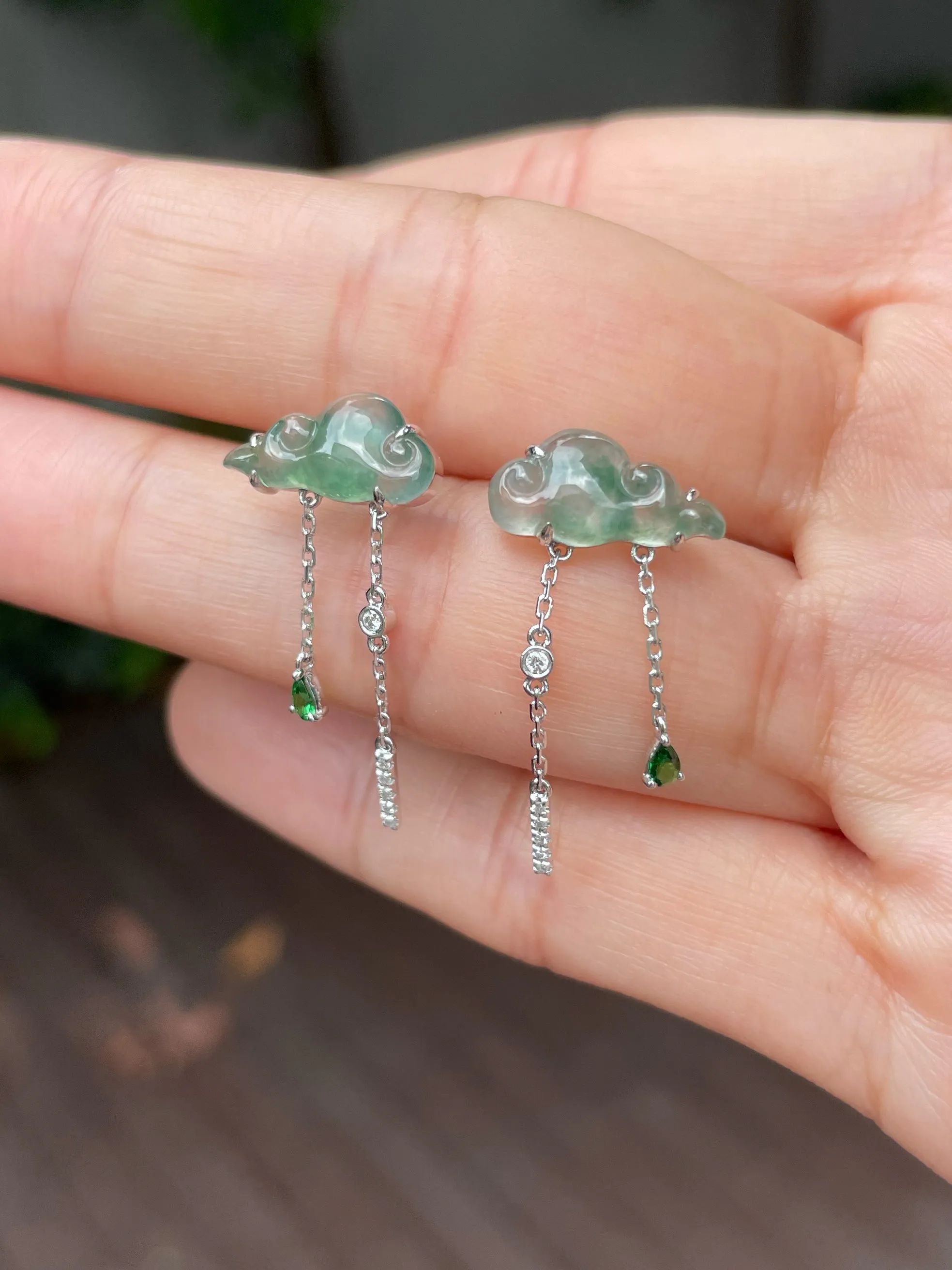 Icy Jade Clouds Earrings (NJE133)