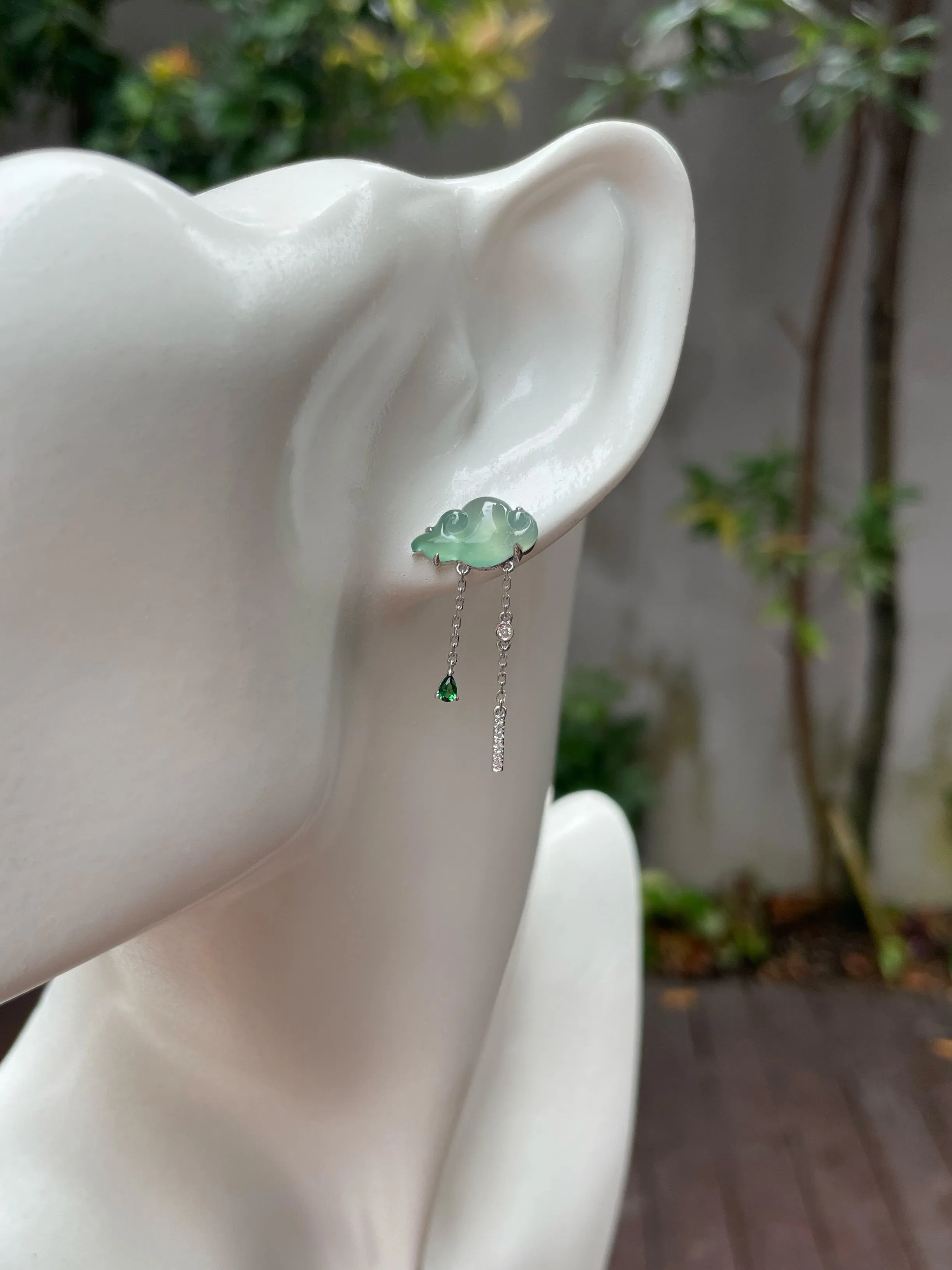 Icy Jade Clouds Earrings (NJE133)