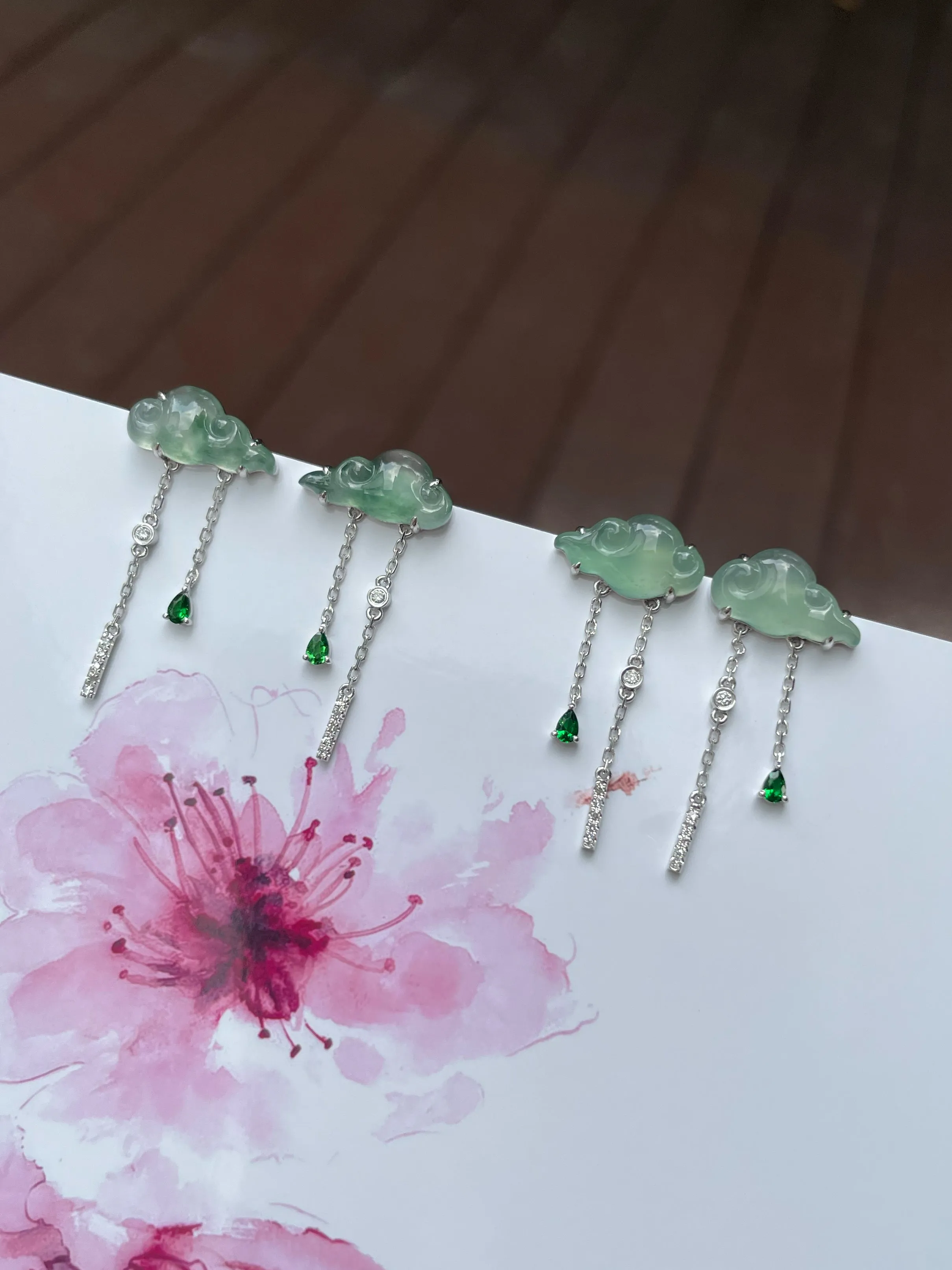 Icy Jade Clouds Earrings (NJE133)