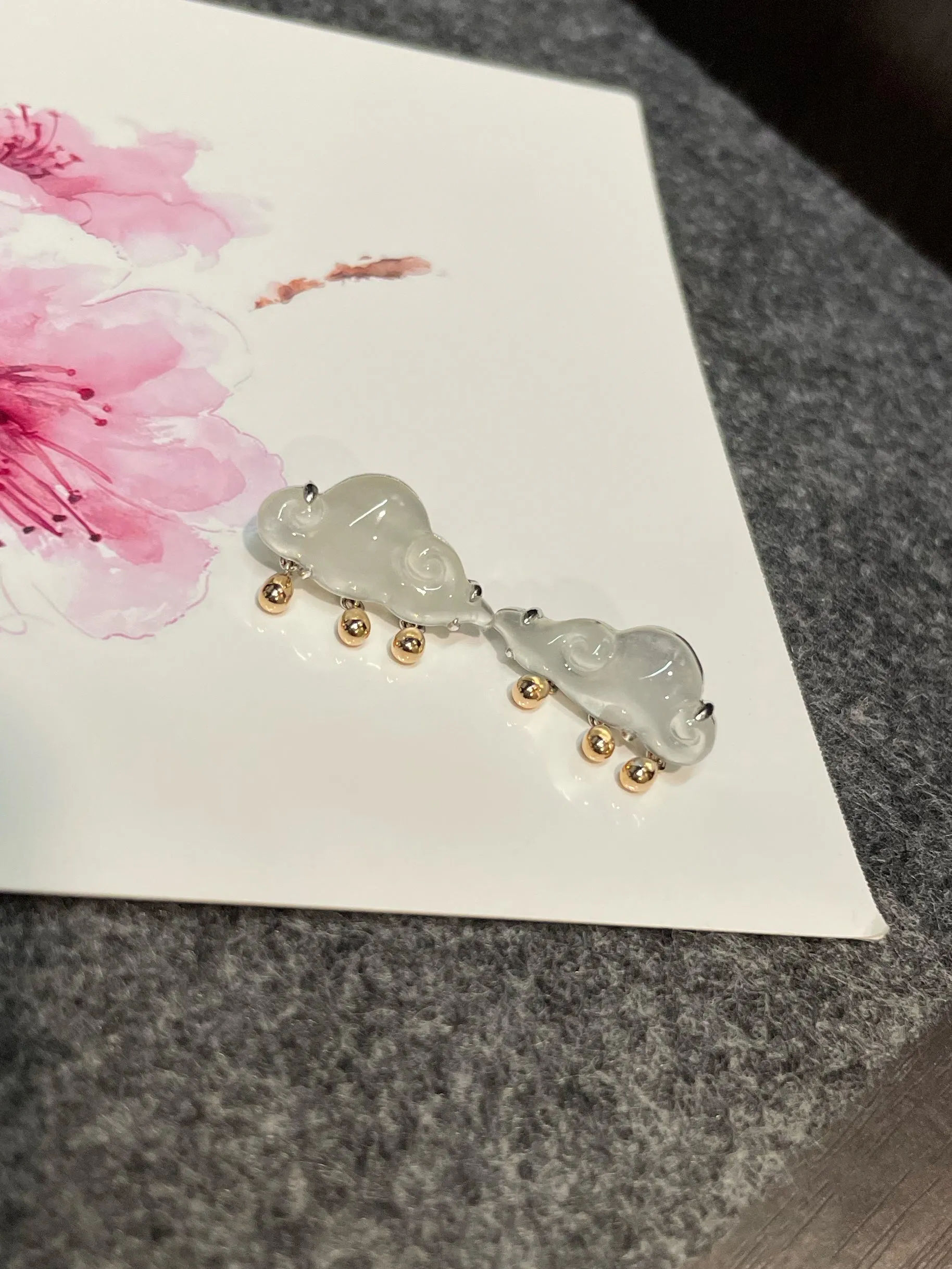 Icy Jade Clouds Earrings (NJE148)