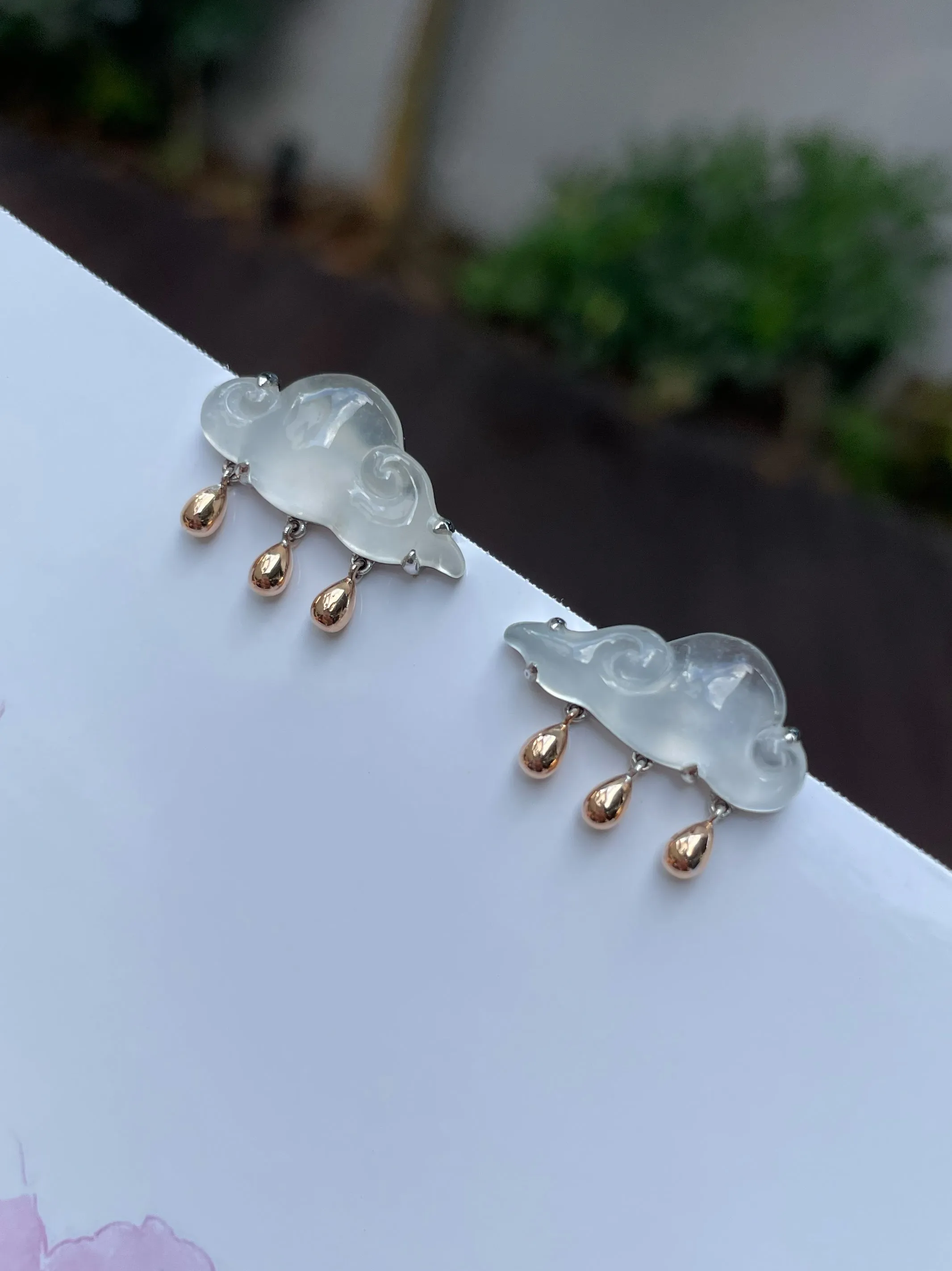 Icy Jade Clouds Earrings (NJE148)