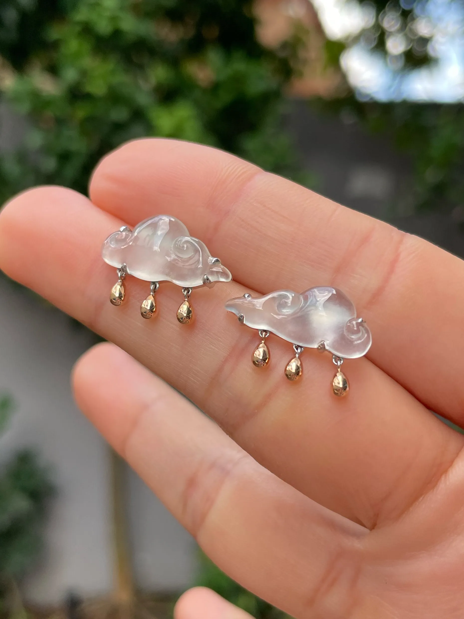 Icy Jade Clouds Earrings (NJE148)