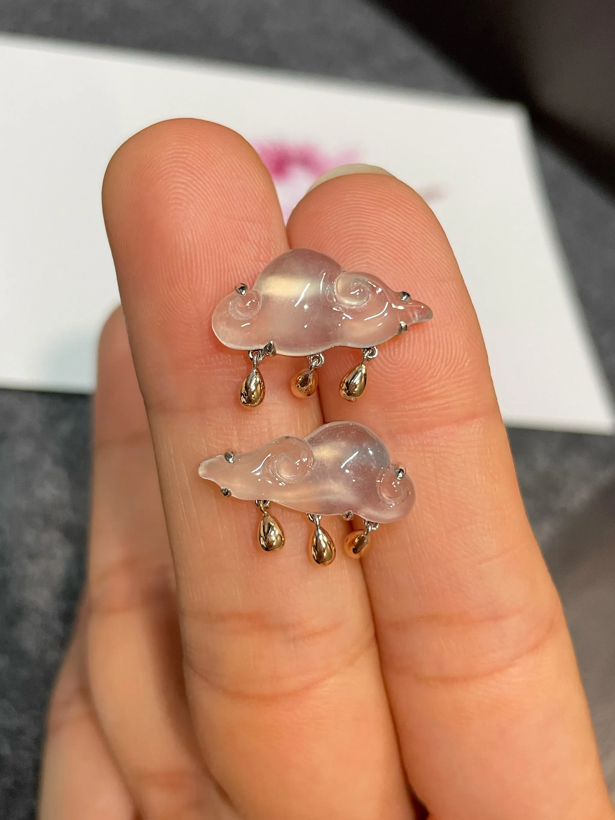 Icy Jade Clouds Earrings (NJE148)