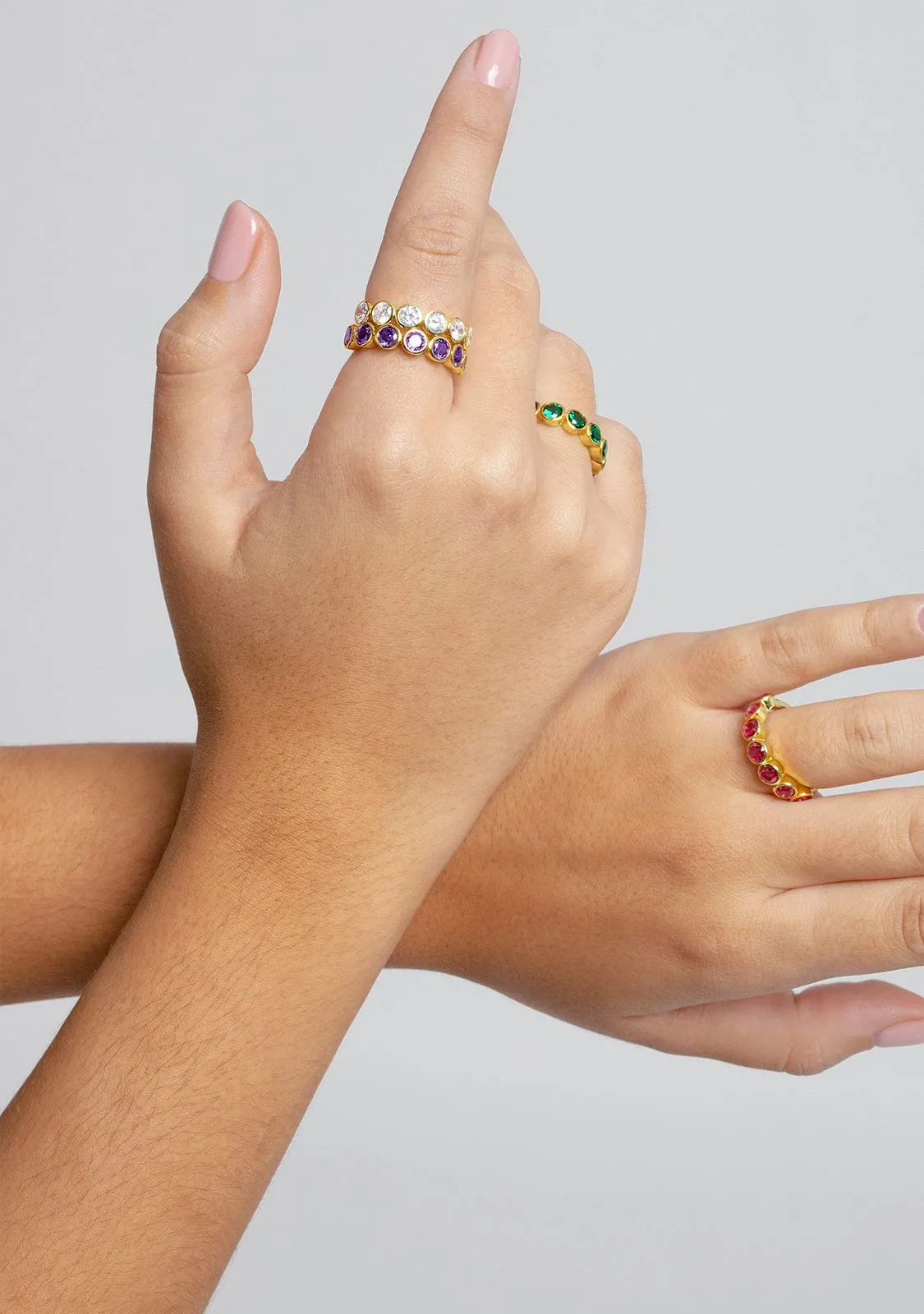 Jade Amethyst Ring Gold
