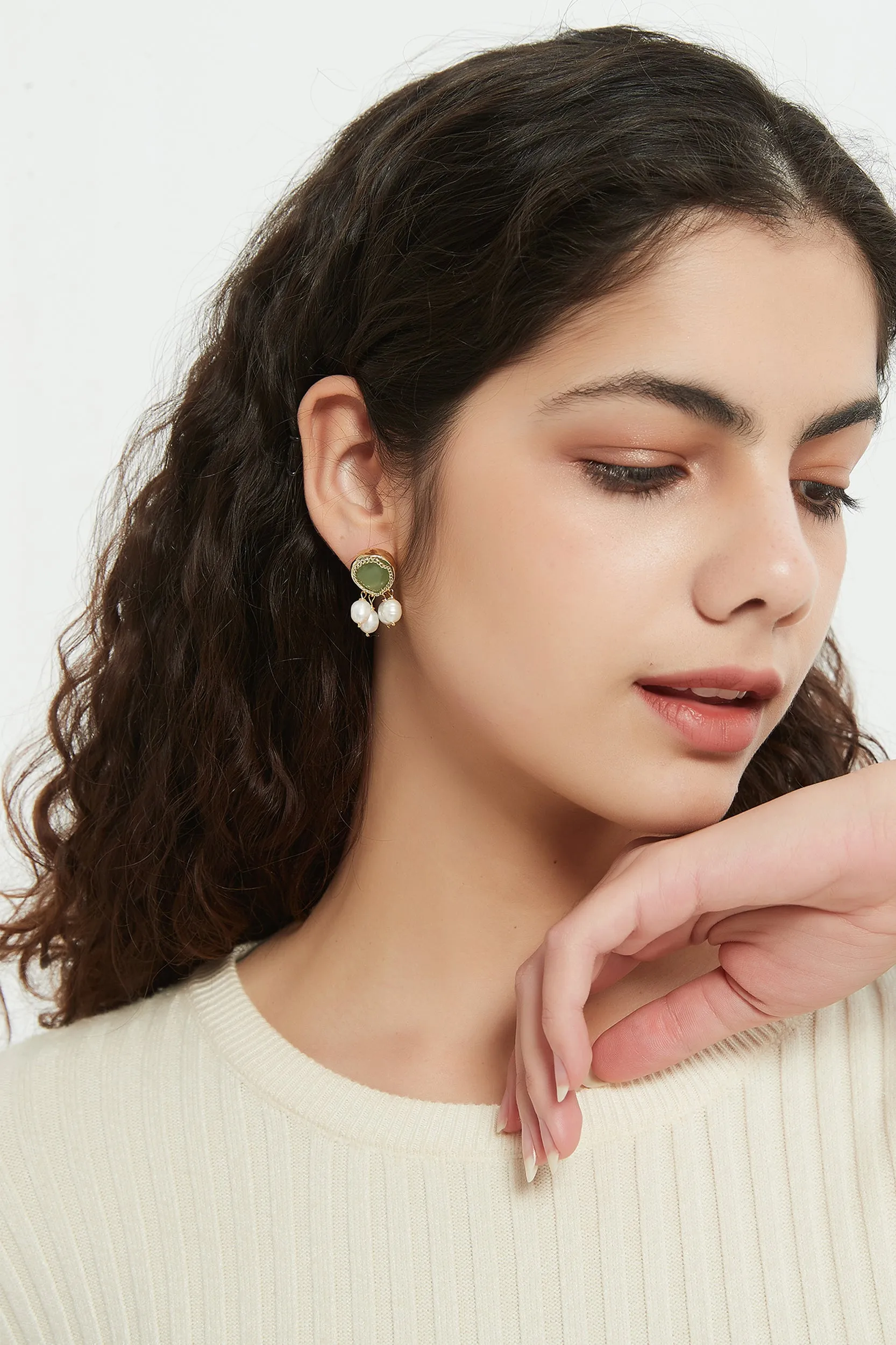 Kirstin Jade Freshwater Pearl Drop Earrings