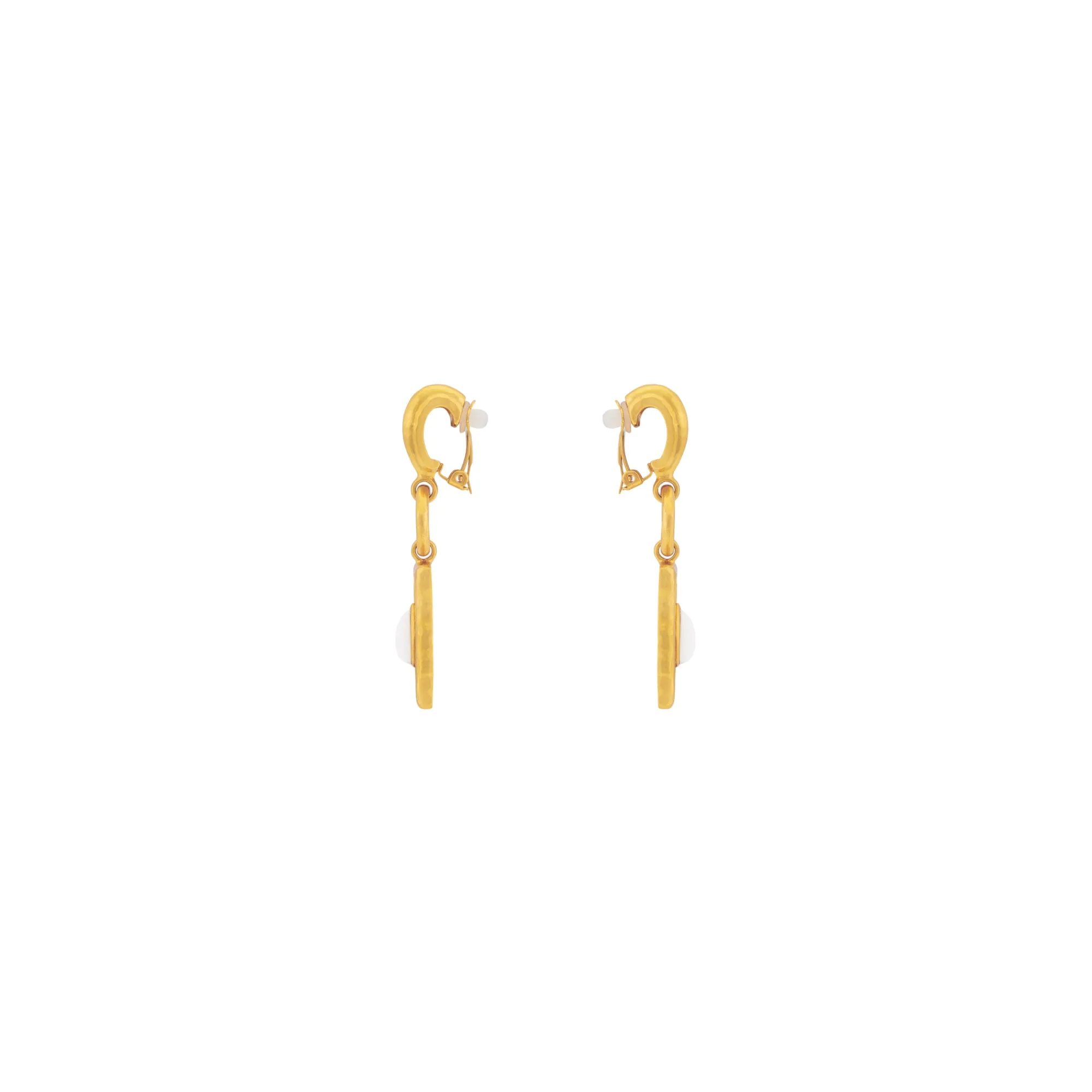 Mayan Earrings White Stone