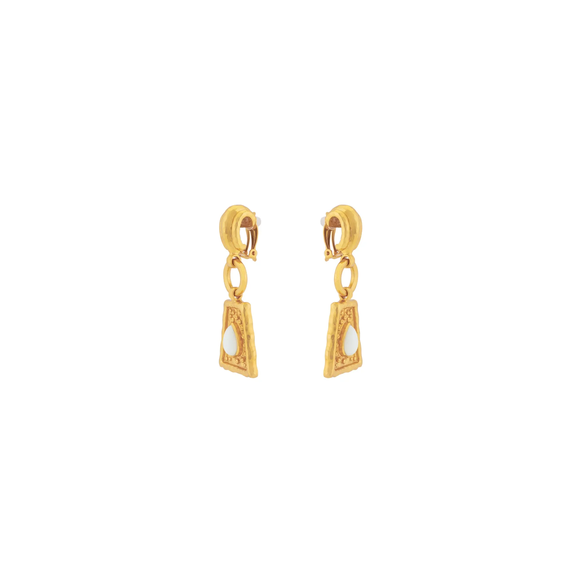 Mayan Earrings White Stone