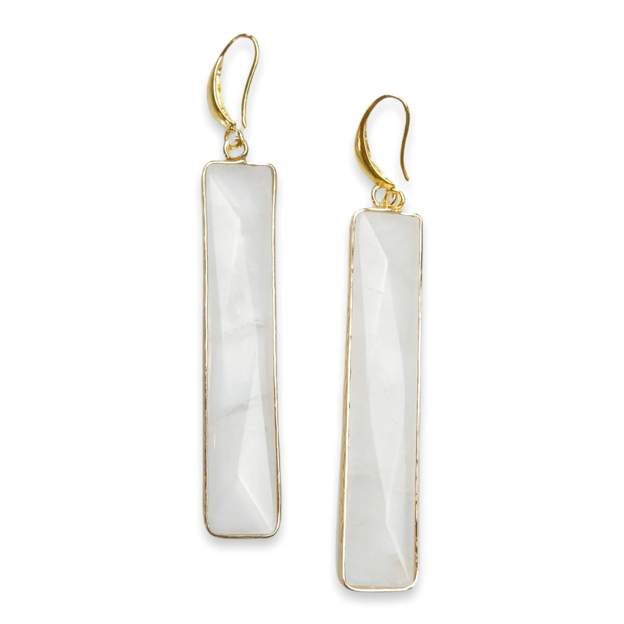 Medium Long Gemstone Drop Earrings - More Colors