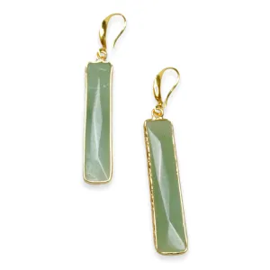 Medium Long Gemstone Drop Earrings - More Colors
