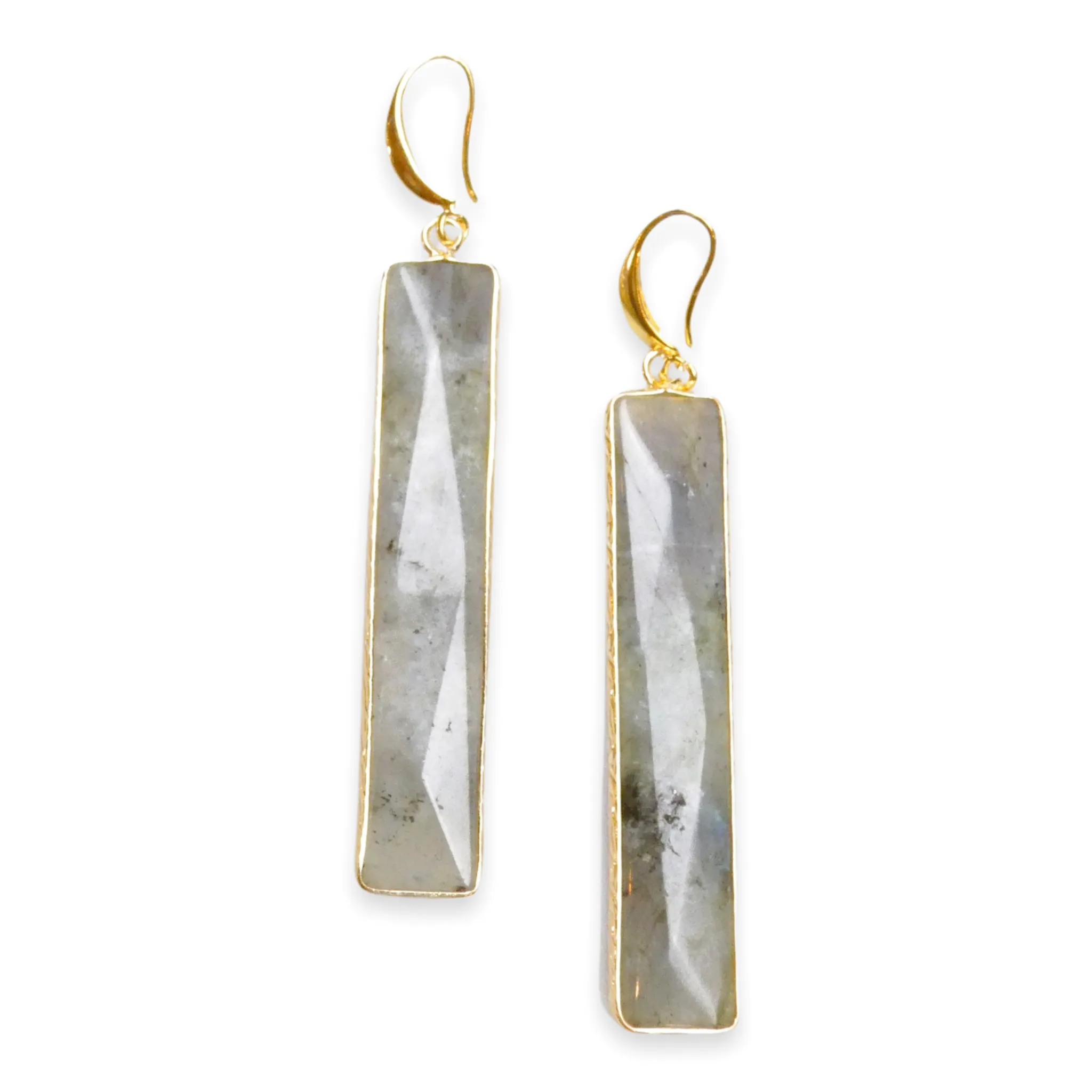 Medium Long Gemstone Drop Earrings - More Colors