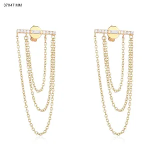 Opulent Cascade Diamond Drop Earrings
