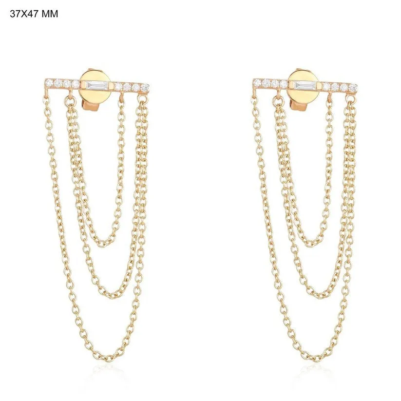 Opulent Cascade Diamond Drop Earrings